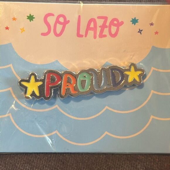 PROUD Pride Enamel Pin Badge by So Lazo NEW - Picture 1 of 5